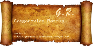 Gregorovics Razmus névjegykártya